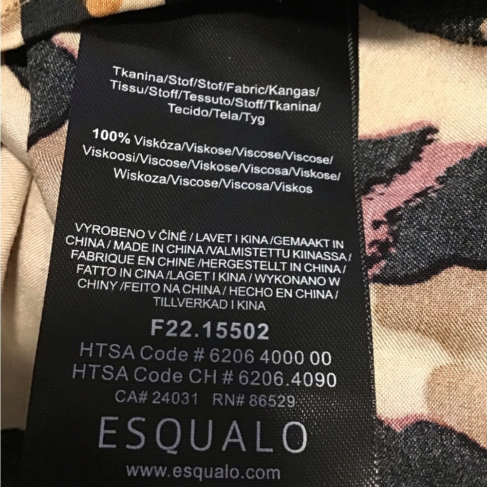 NWT! ESQUALO Animal Print Blouse in Black and Brown - Picture 7 of 7